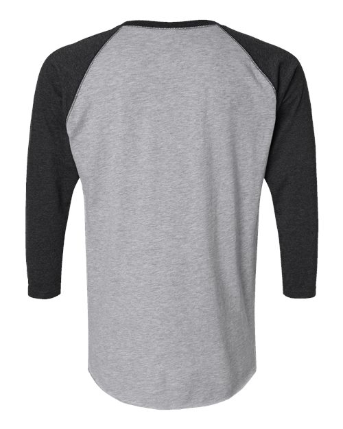 Men's Baseball Fine Jersey Three-Quarter Sleeve Tee - Vintage Heather/ Vintage Smoke