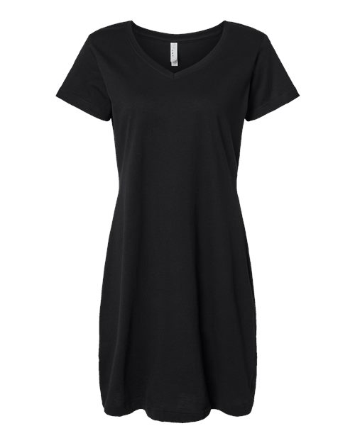 Women's Fine Jersey V-Neck Coverup - Black