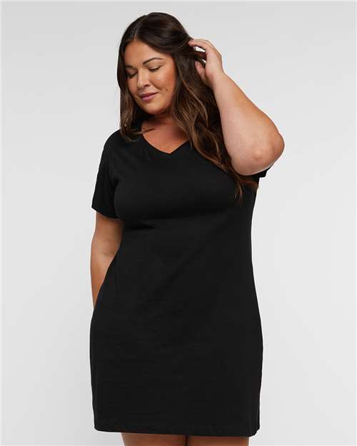 Women's Fine Jersey V-Neck Coverup - Black