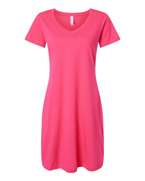 Women's Fine Jersey V-Neck Coverup - Hot Pink