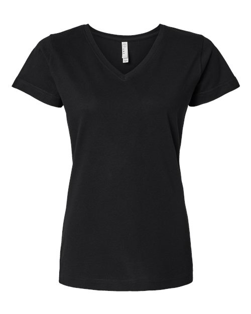 Women's Fine Jersey V-Neck Tee - Black