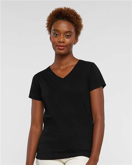 Women's Fine Jersey V-Neck Tee - Black