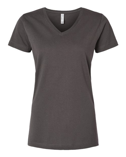 Women's Fine Jersey V-Neck Tee - Charcoal