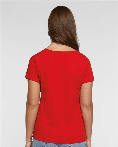 Women's Fine Jersey V-Neck Tee - Red