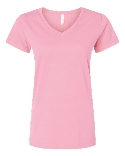Women's Fine Jersey V-Neck Tee - Pink