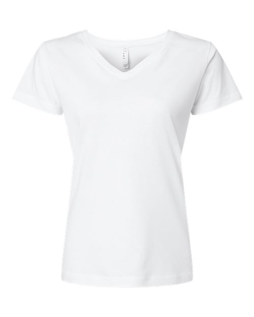 Women's Fine Jersey V-Neck Tee - White