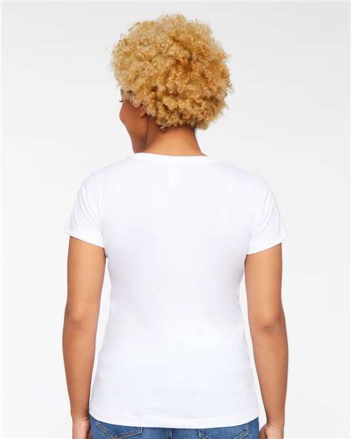 Women's Fine Jersey V-Neck Tee - White