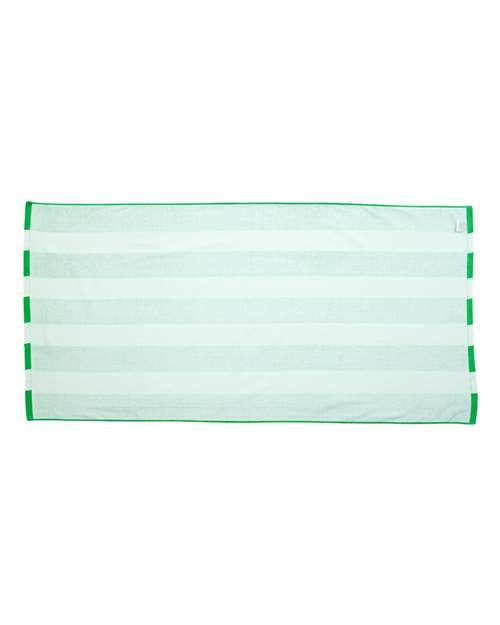 Cabana Stripe Velour Beach Towel - Kelly