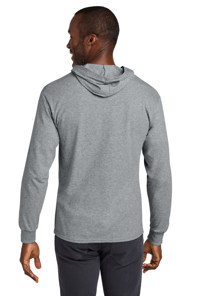 Jerzees Classics Unisex Cotton Long Sleeve Hooded T-Shirt - Athletic Heather
