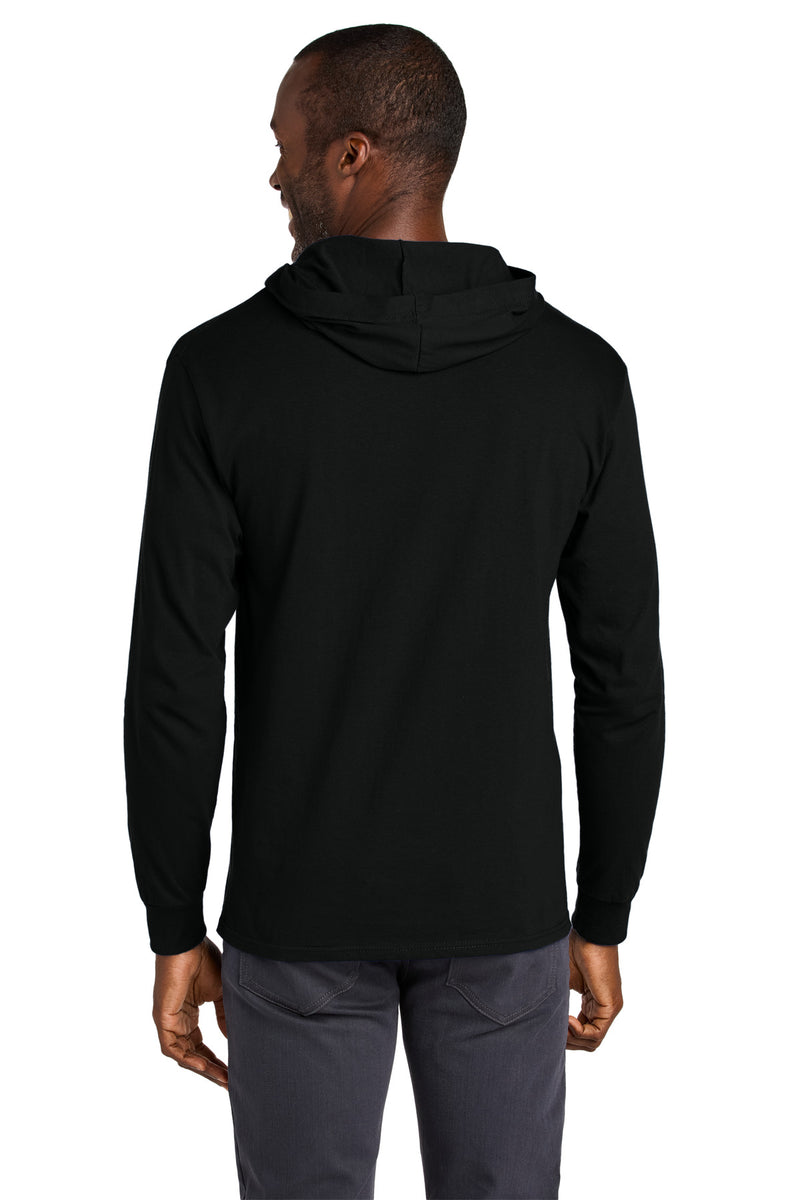 Jerzees Classics Unisex Cotton Long Sleeve Hooded T-Shirt - Black Ink