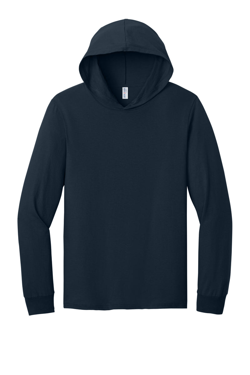 Jerzees Classics Unisex Cotton Long Sleeve Hooded T-Shirt - J. Navy
