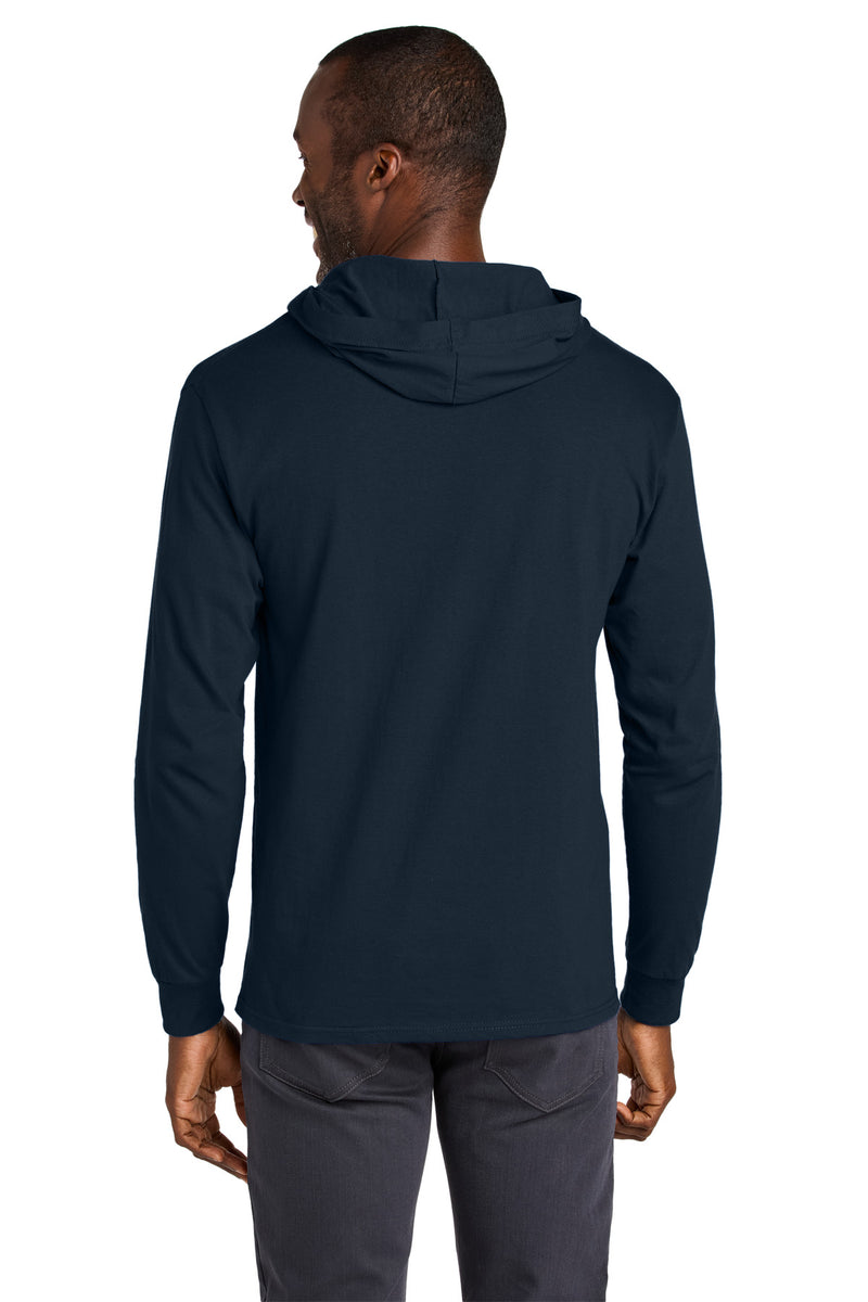 Jerzees Classics Unisex Cotton Long Sleeve Hooded T-Shirt - J. Navy