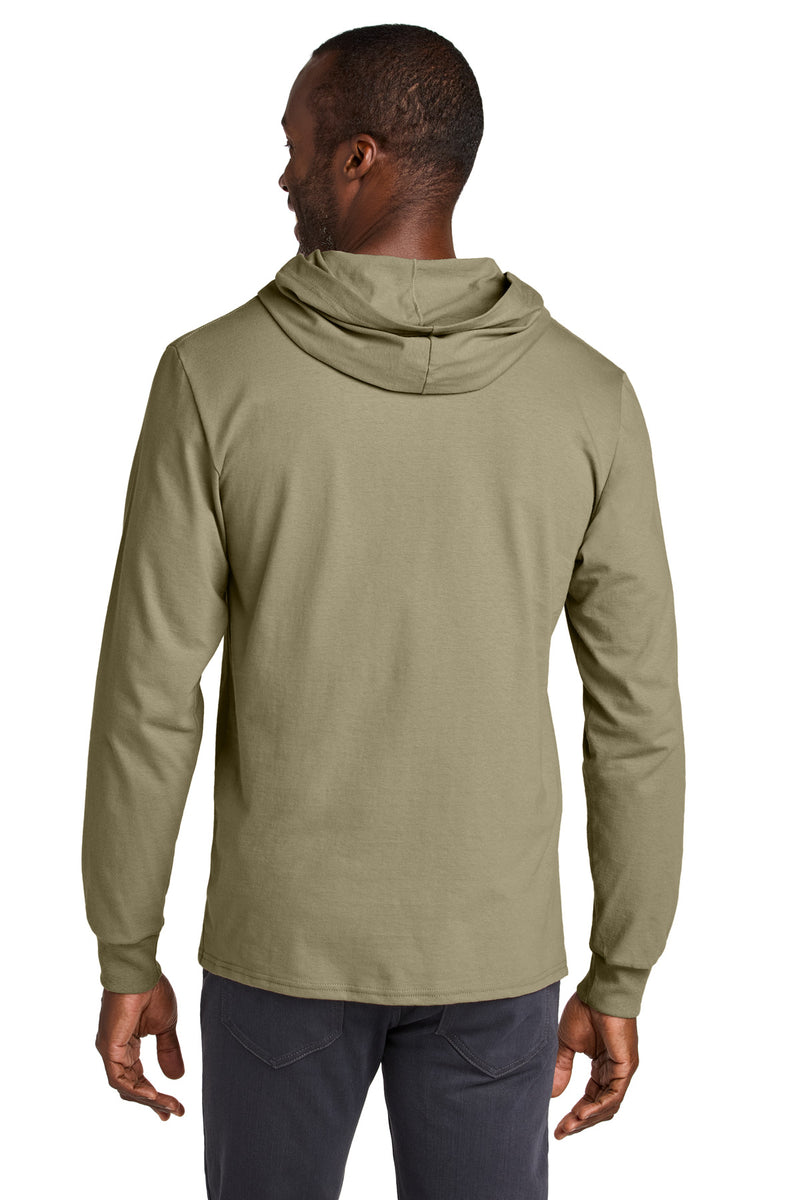 Jerzees Classics Unisex Cotton Long Sleeve Hooded T-Shirt - Khaki