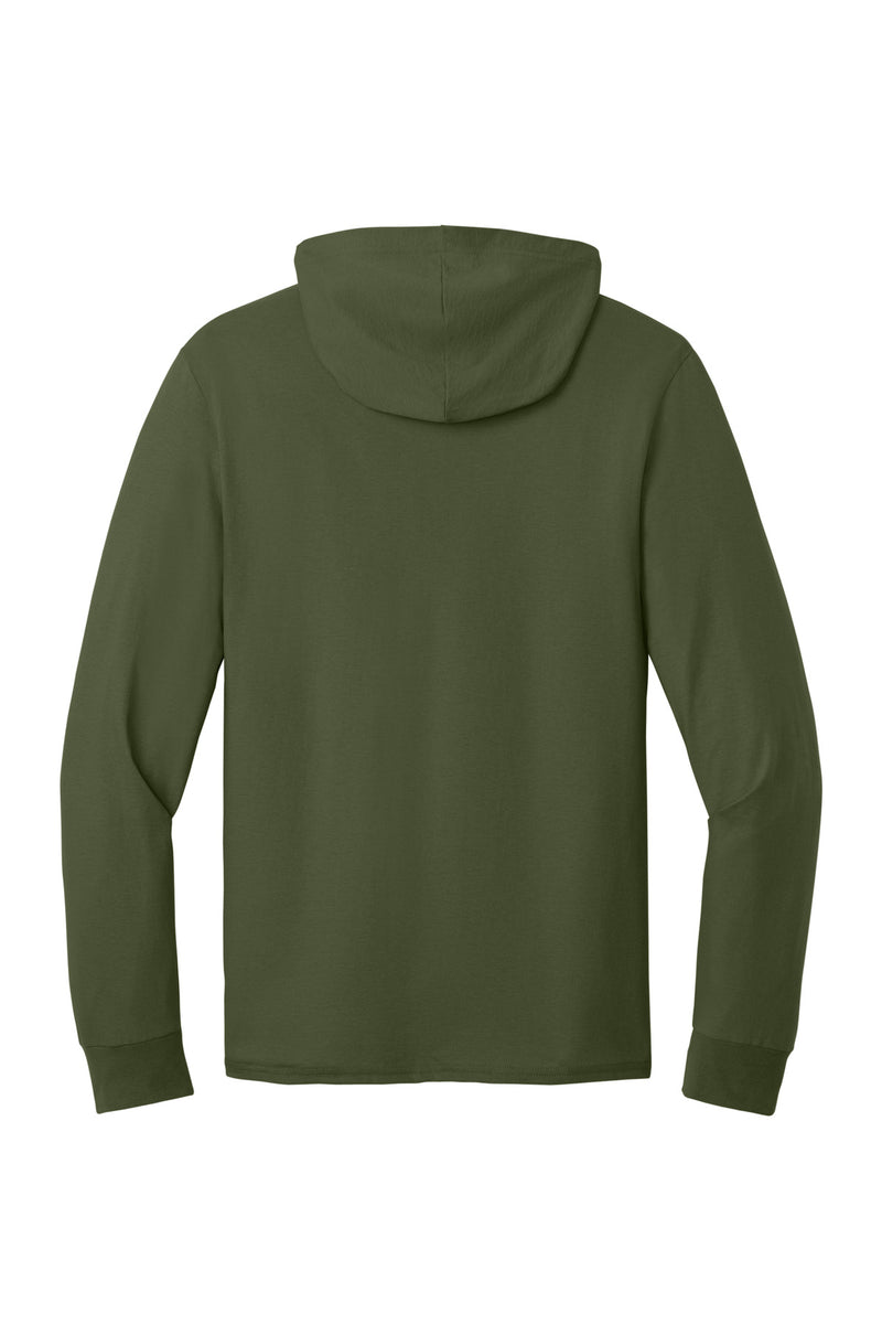 Jerzees Classics Unisex Cotton Long Sleeve Hooded T-Shirt - Military Green