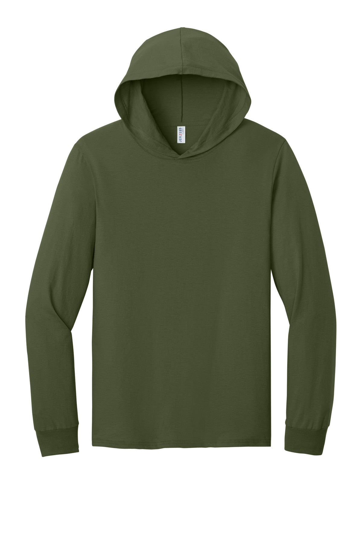 Jerzees Classics Unisex Cotton Long Sleeve Hooded T-Shirt - Military Green