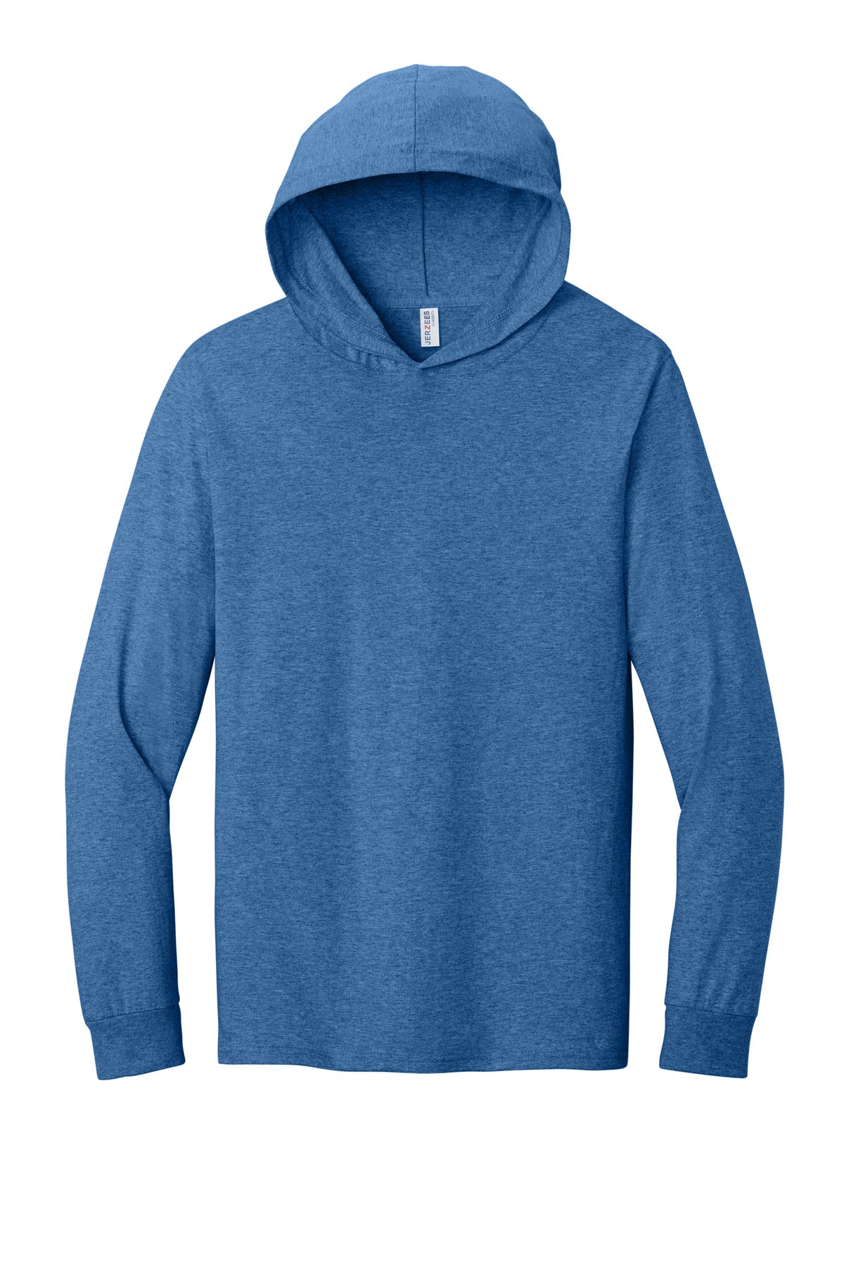 Jerzees Classics Unisex Cotton Long Sleeve Hooded T-Shirt - Retro Heather Royal