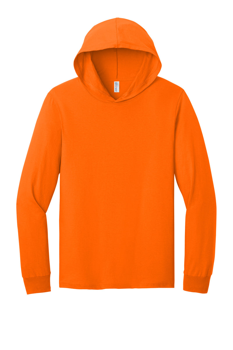 Jerzees Classics Unisex Cotton Long Sleeve Hooded T-Shirt - Safety Orange