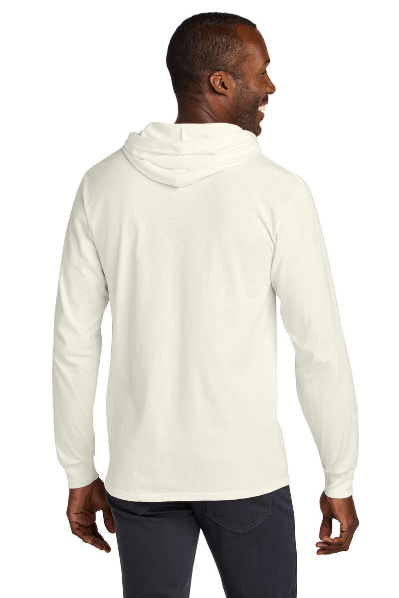 Jerzees Classics Unisex Cotton Long Sleeve Hooded T-Shirt - Sweet Cream Heather