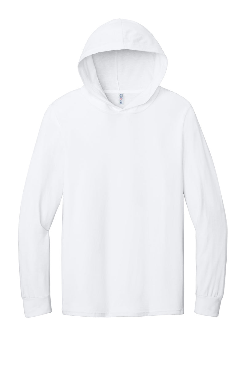 Jerzees Classics Unisex Cotton Long Sleeve Hooded T-Shirt - White