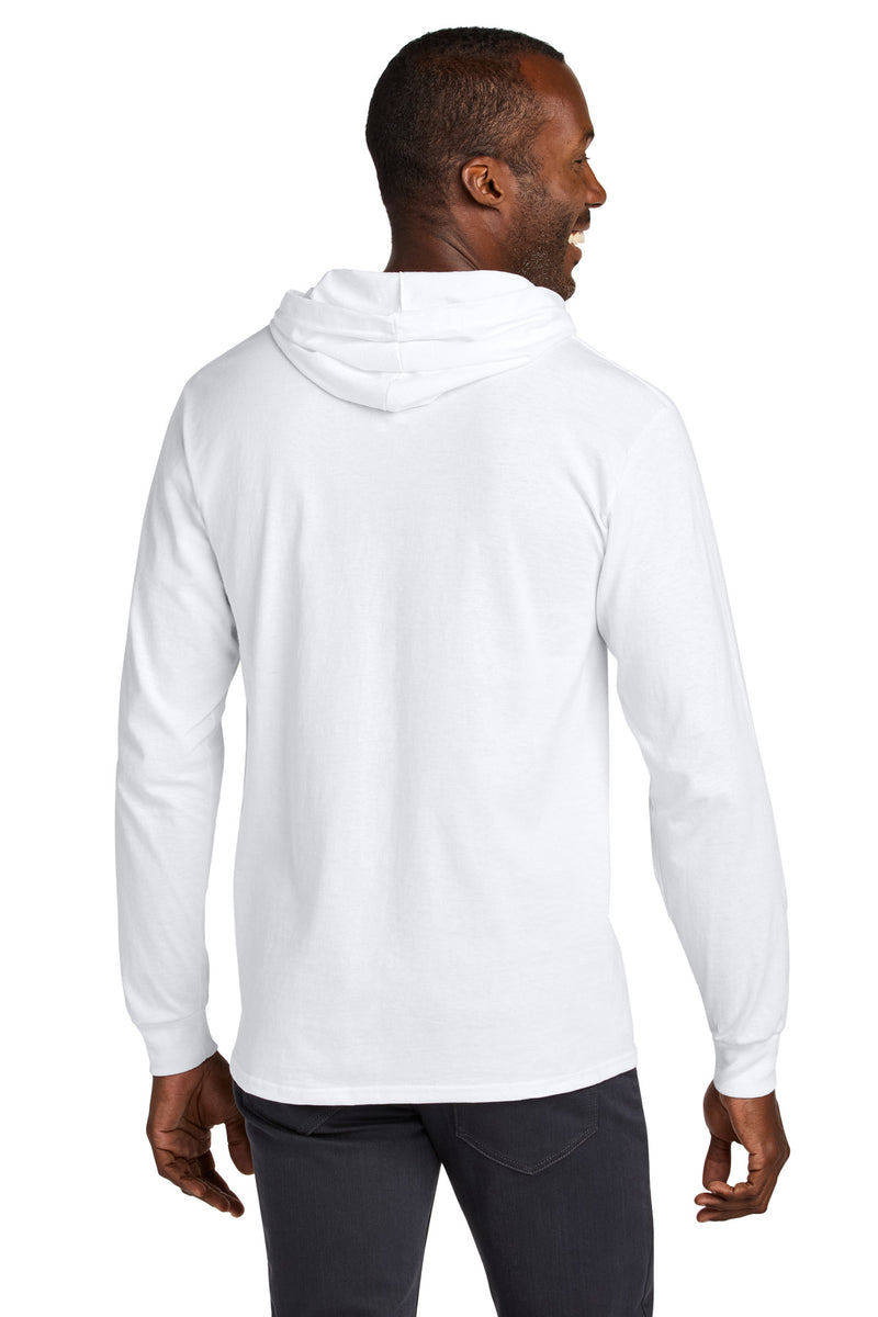 Jerzees Classics Unisex Cotton Long Sleeve Hooded T-Shirt - White