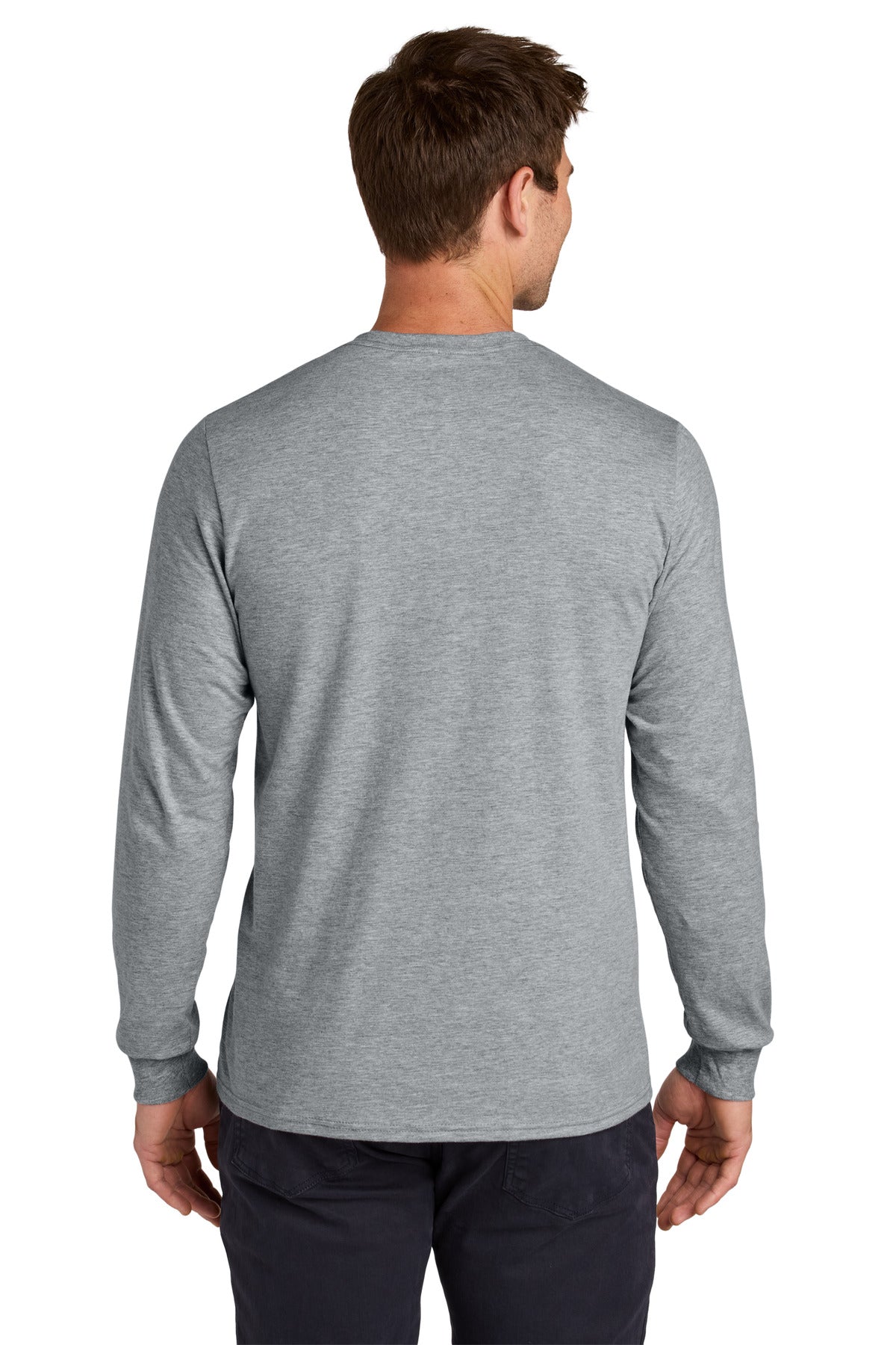 Jerzees Classics Unisex Cotton Long Sleeve T-Shirt - Athletic Heather