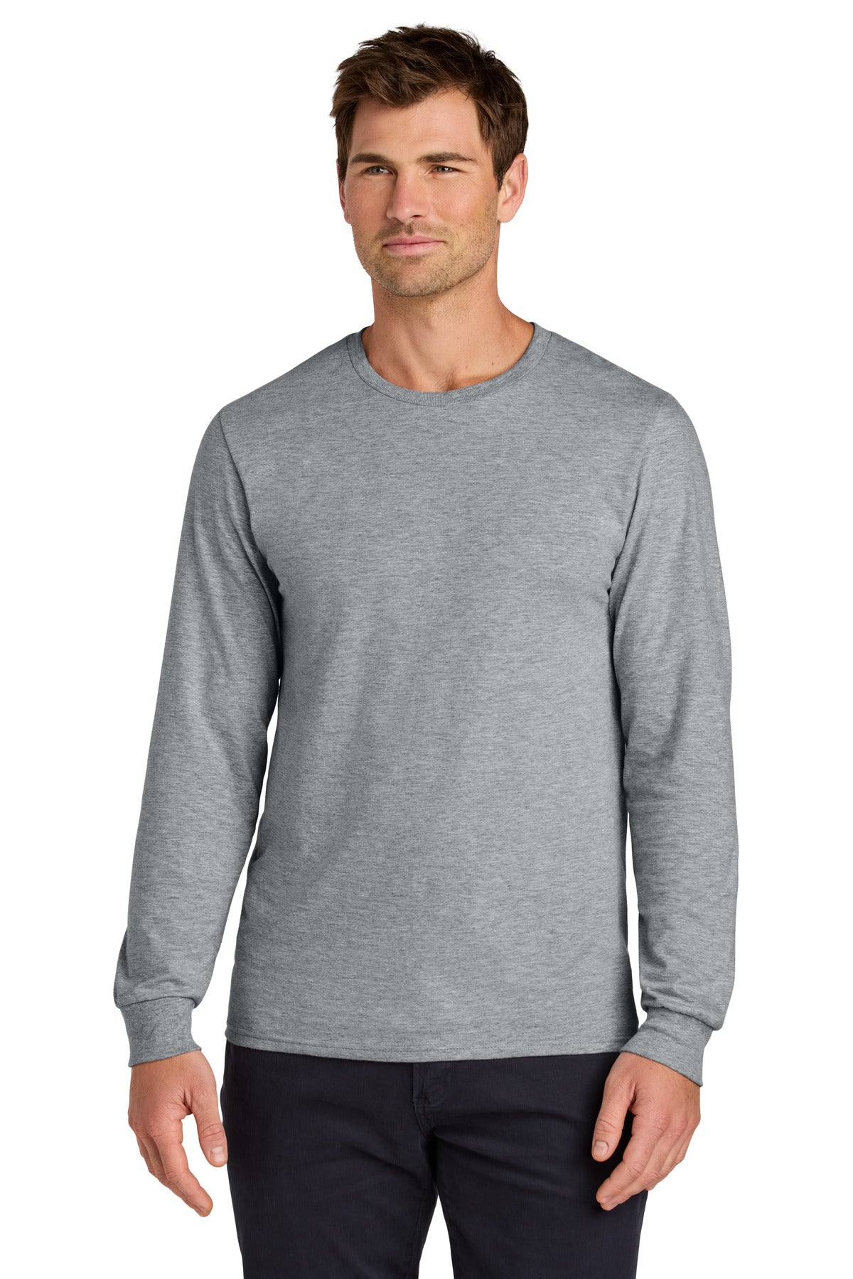 Jerzees Classics Unisex Cotton Long Sleeve T-Shirt - Athletic Heather