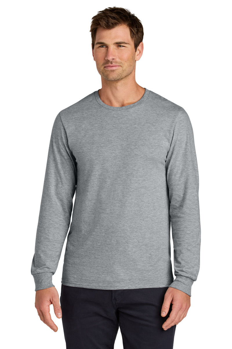 Jerzees Classics Unisex Cotton Long Sleeve T-Shirt - Athletic Heather