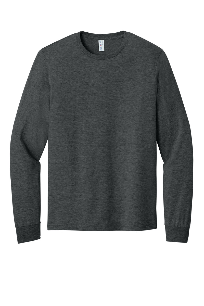 Jerzees Classics Unisex Cotton Long Sleeve T-Shirt - Black Heather