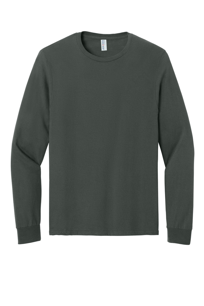 Jerzees Classics Unisex Cotton Long Sleeve T-Shirt - Charcoal Grey