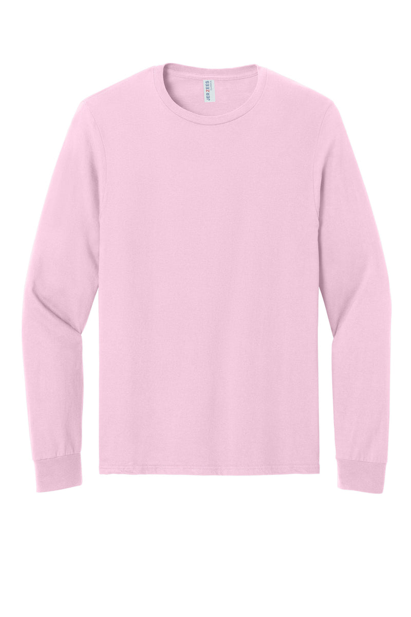 Jerzees Classics Unisex Cotton Long Sleeve T-Shirt - Classic Pink