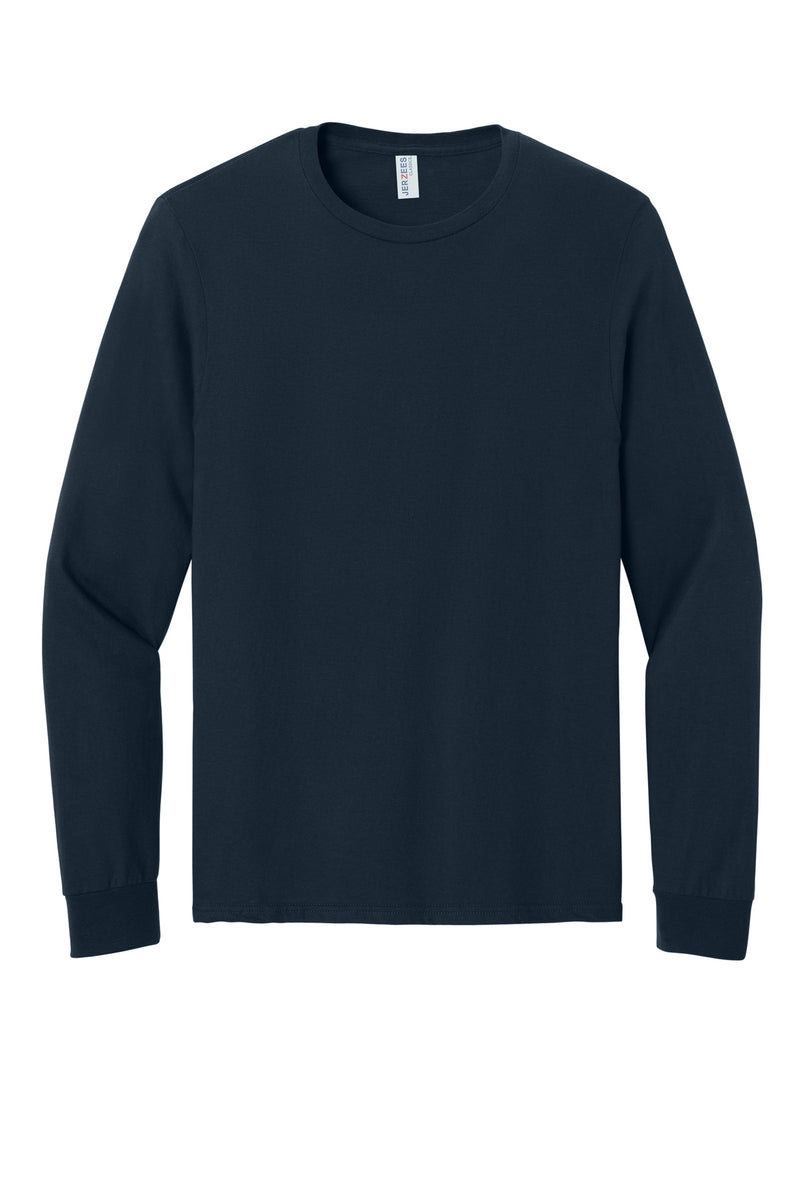 Jerzees Classics Unisex Cotton Long Sleeve T-Shirt - J. Navy