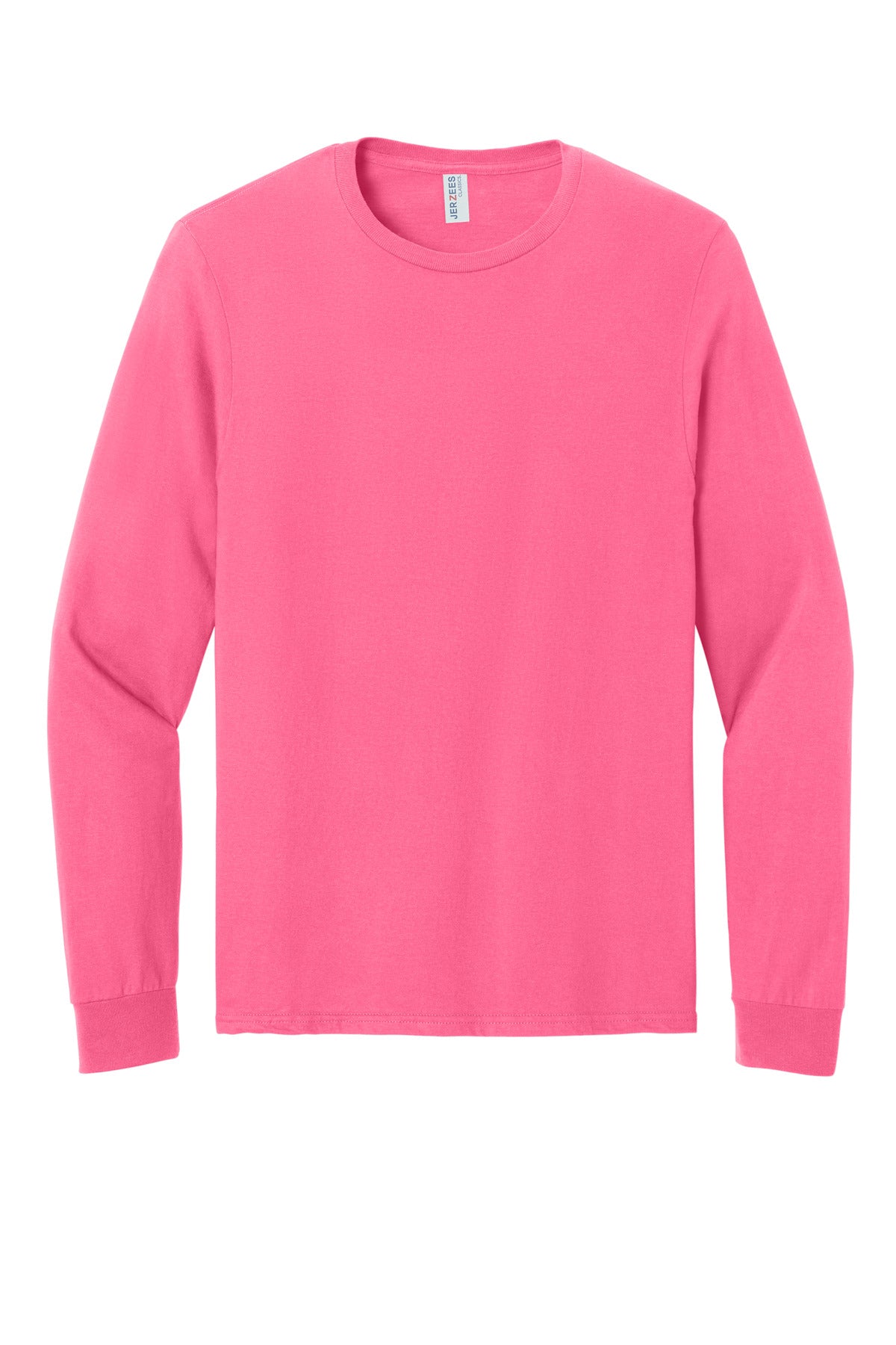 Jerzees Classics Unisex Cotton Long Sleeve T-Shirt - Neon Pink