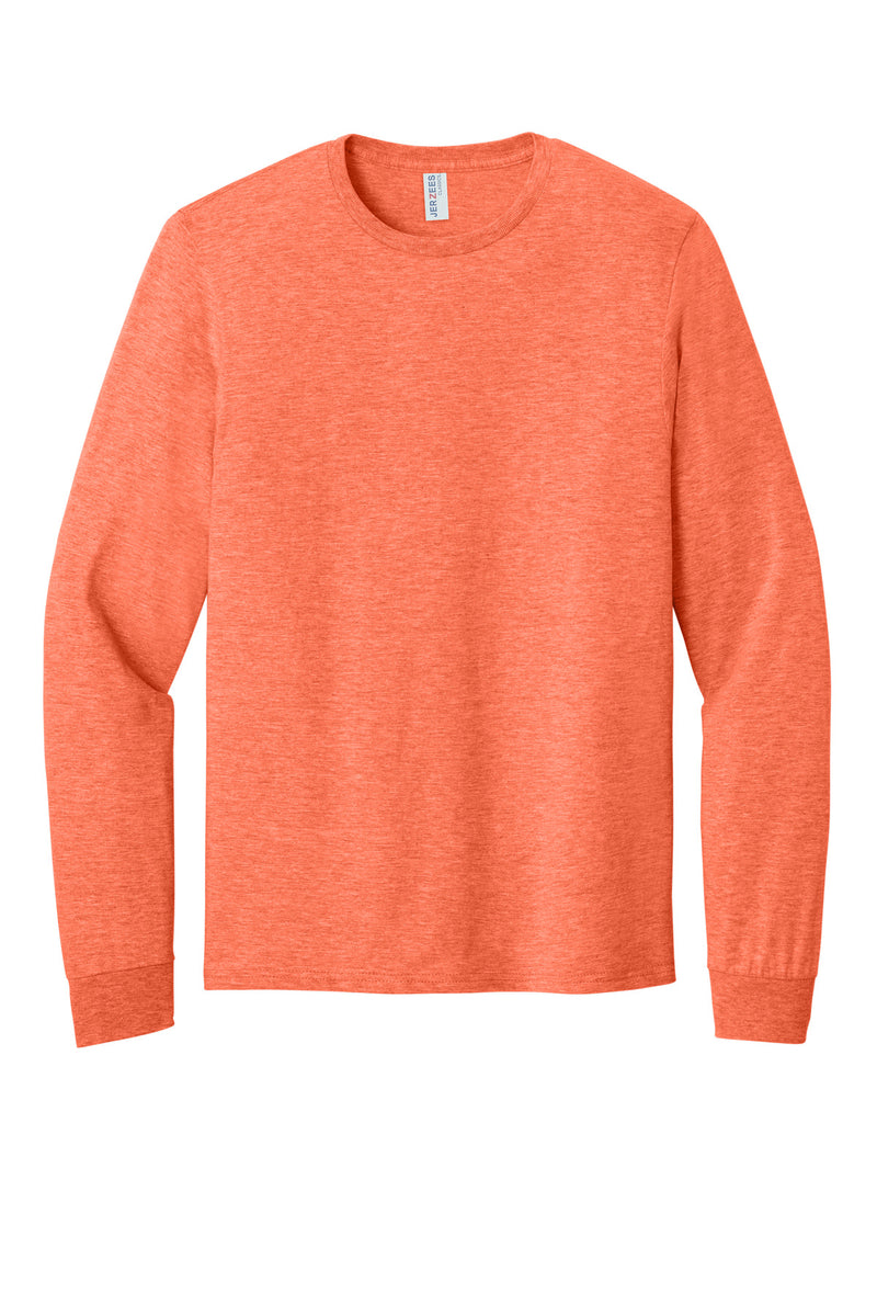 Jerzees Classics Unisex Cotton Long Sleeve T-Shirt - Retro Heather Coral