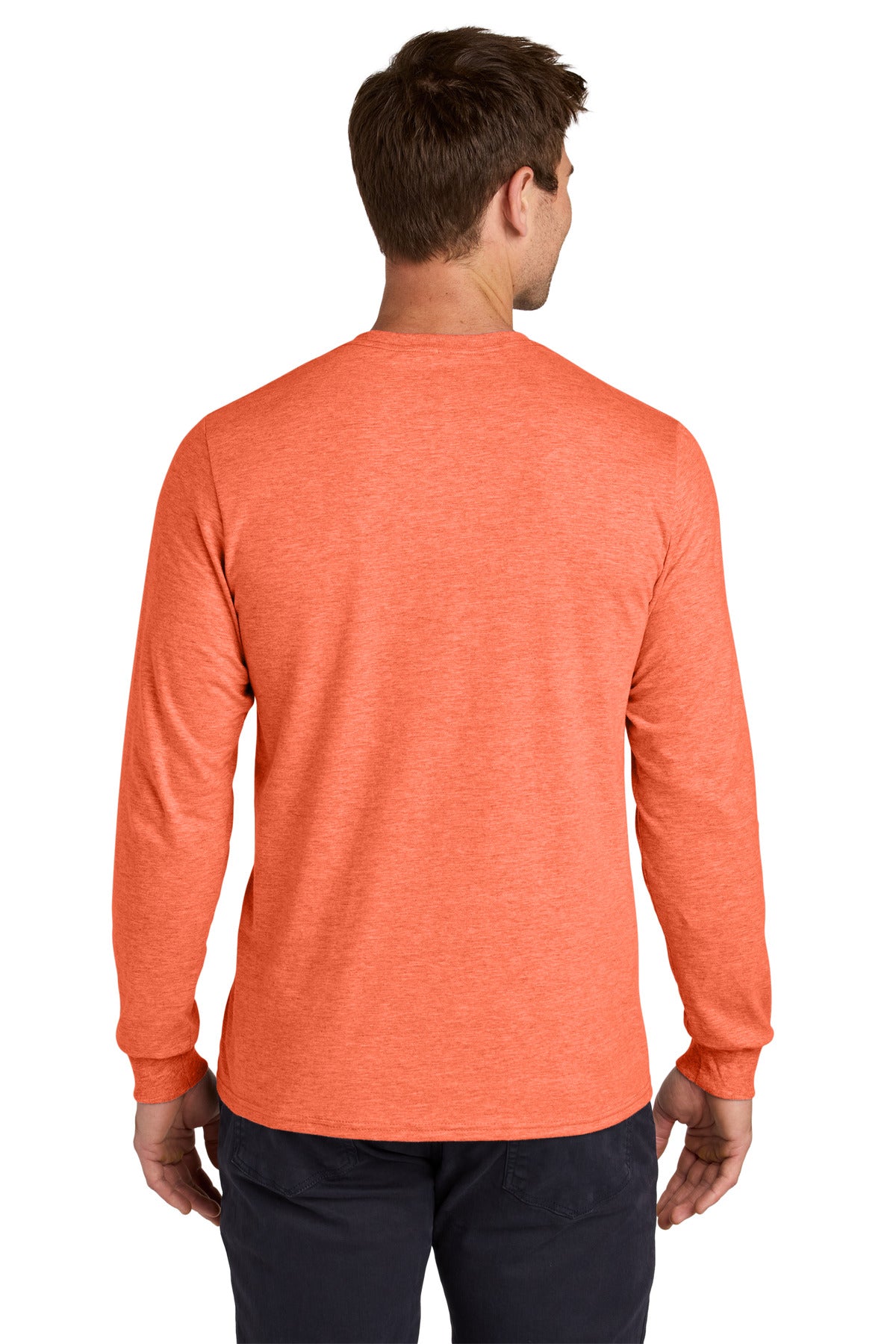 Jerzees Classics Unisex Cotton Long Sleeve T-Shirt - Retro Heather Coral