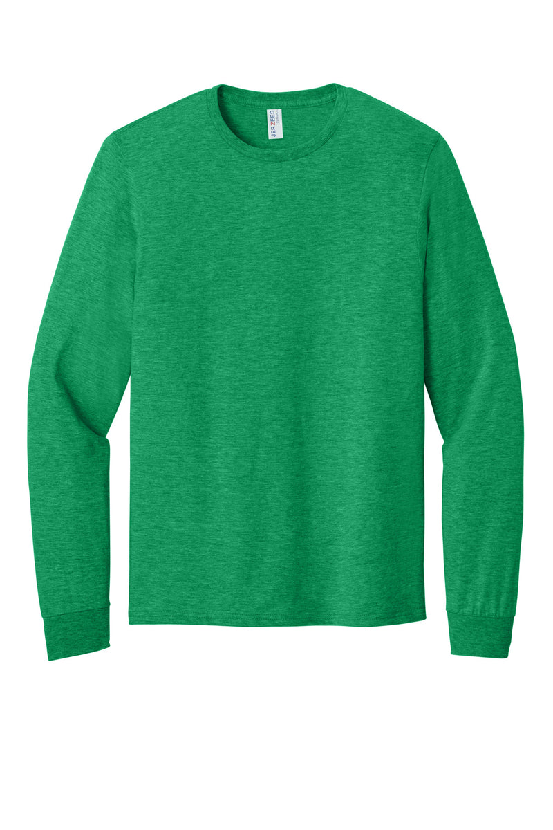 Jerzees Classics Unisex Cotton Long Sleeve T-Shirt - Retro Heather Green