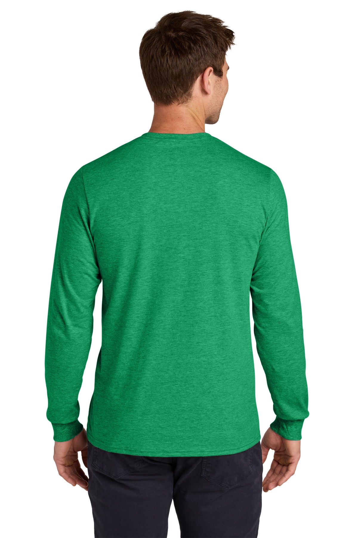 Jerzees Classics Unisex Cotton Long Sleeve T-Shirt - Retro Heather Green