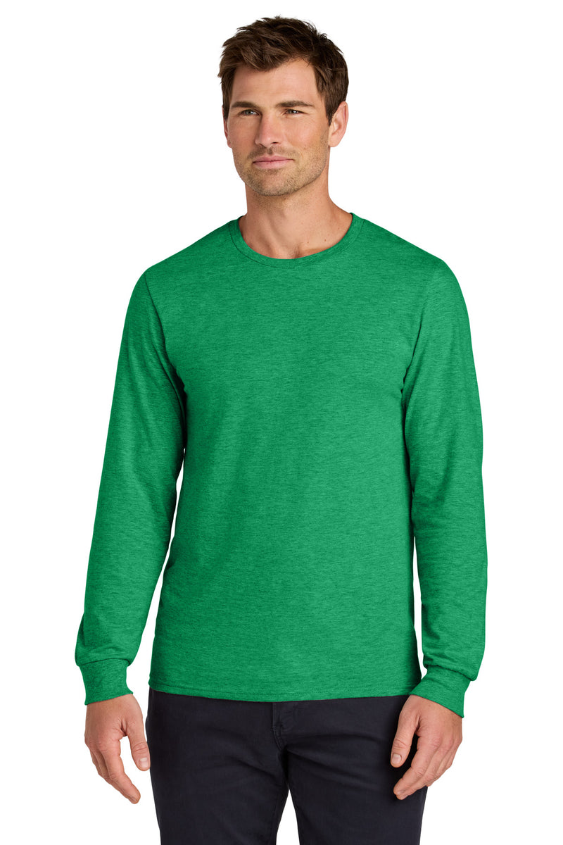 Jerzees Classics Unisex Cotton Long Sleeve T-Shirt - Retro Heather Green