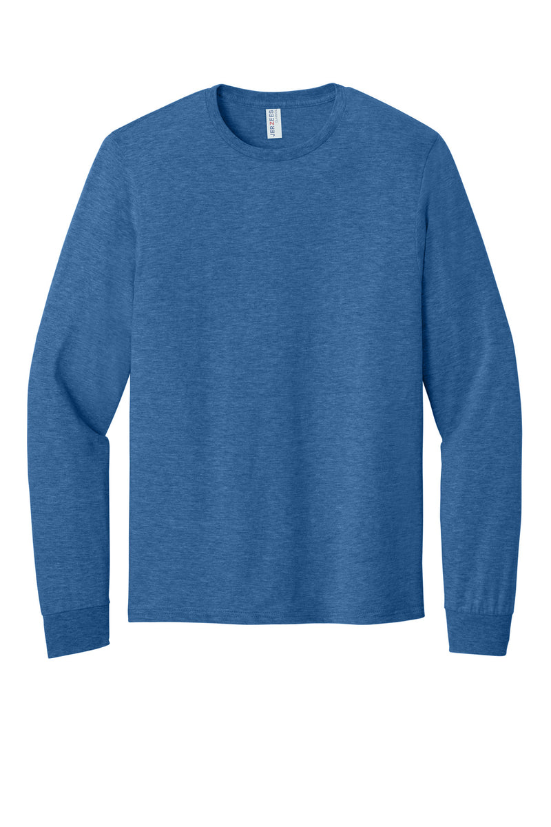 Jerzees Classics Unisex Cotton Long Sleeve T-Shirt - Retro Heather Royal