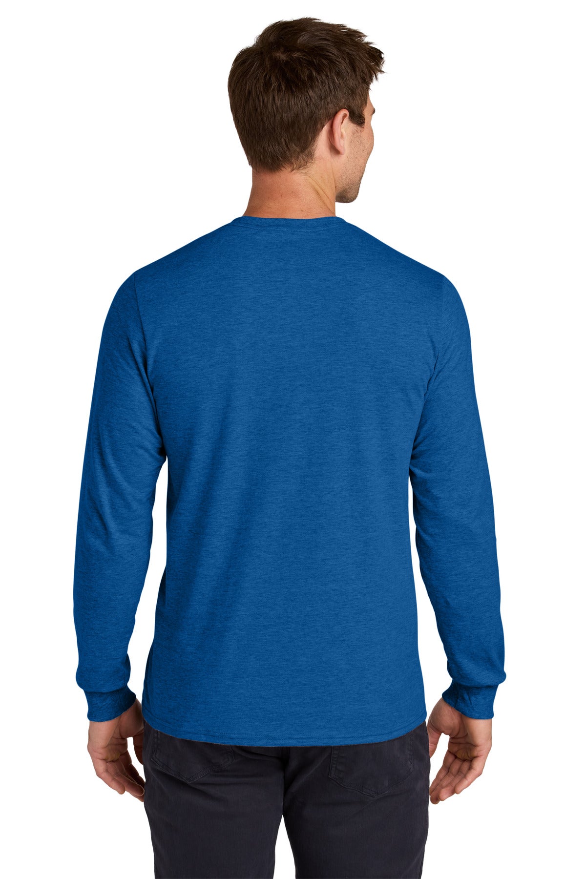 Jerzees Classics Unisex Cotton Long Sleeve T-Shirt - Retro Heather Royal