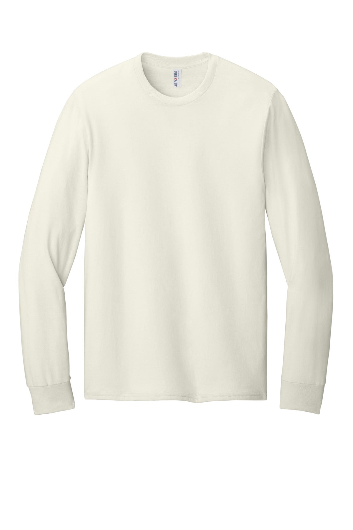 Jerzees Classics Unisex Cotton Long Sleeve T-Shirt - Sweet Cream Heather