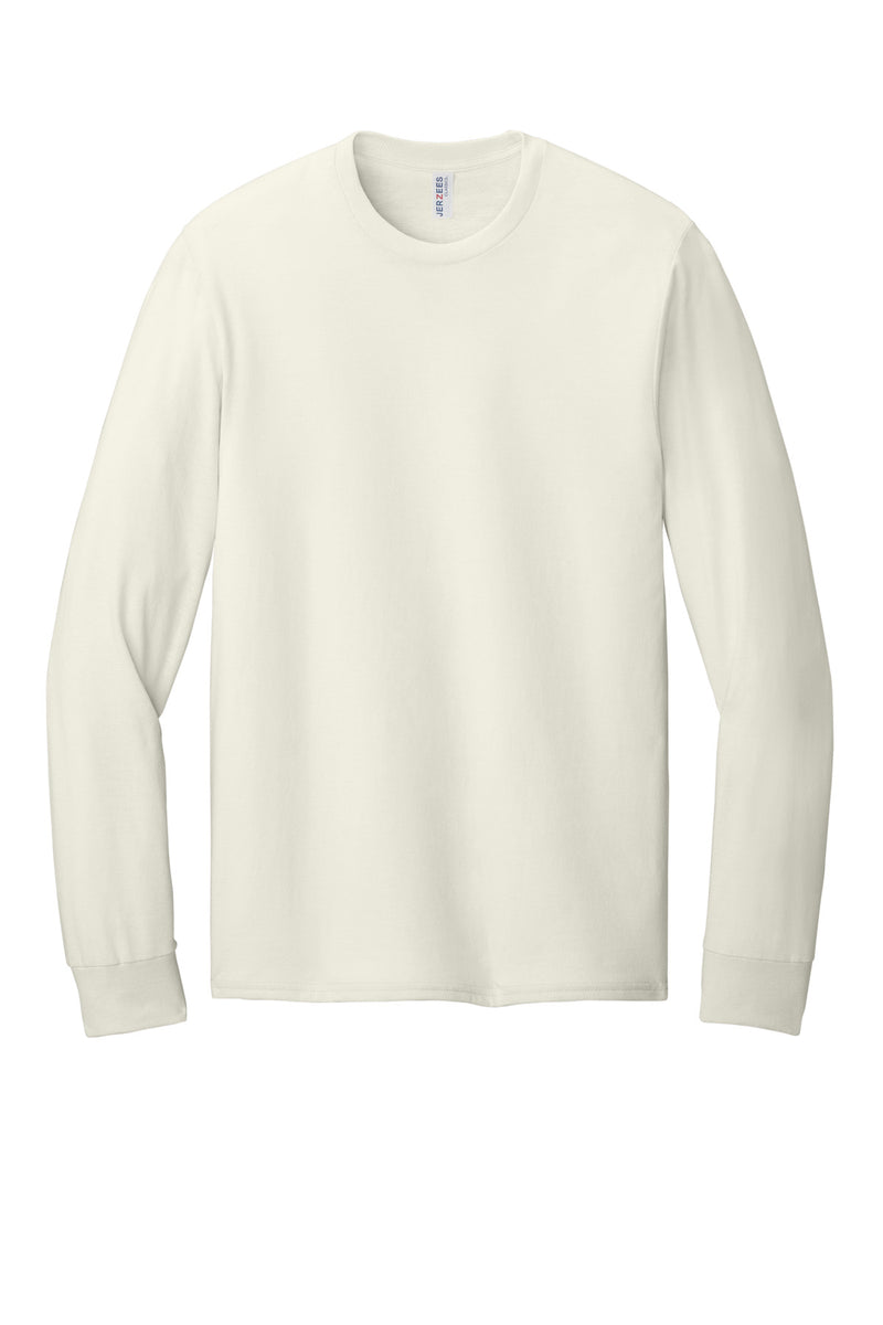 Jerzees Classics Unisex Cotton Long Sleeve T-Shirt - Sweet Cream Heather