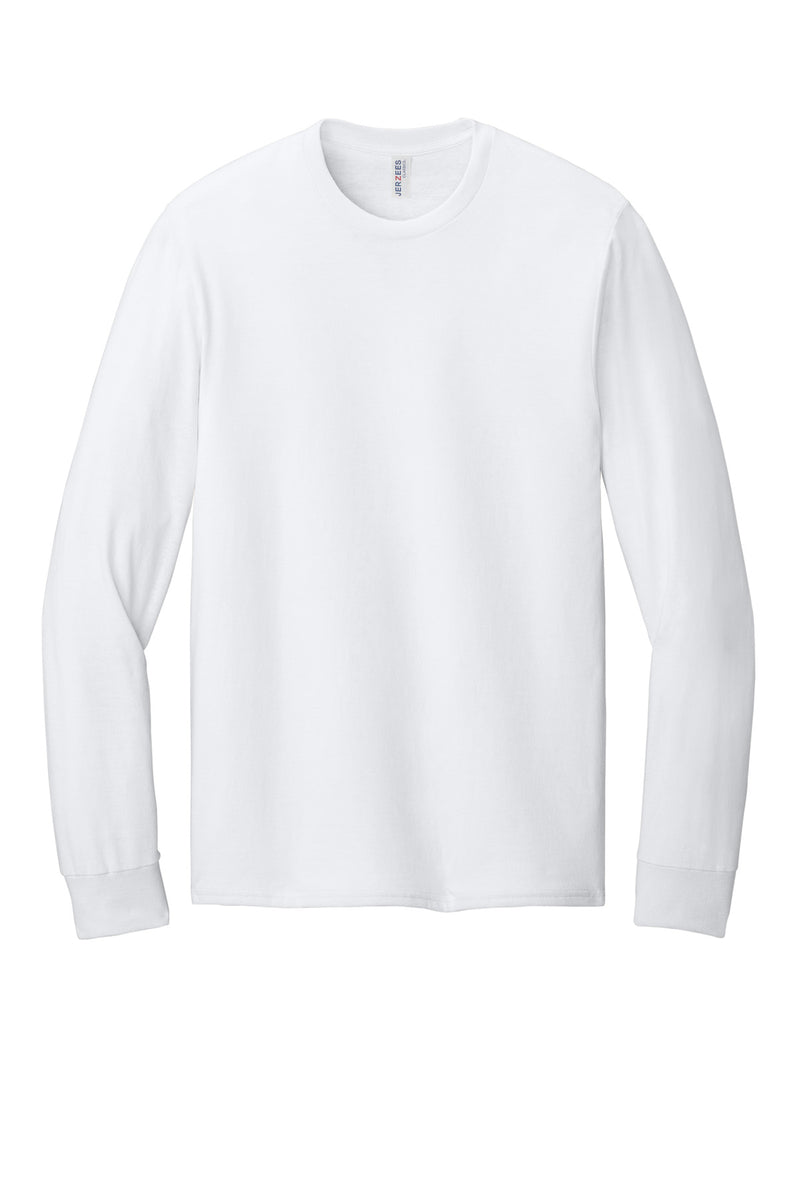 Jerzees Classics Unisex Cotton Long Sleeve T-Shirt - White