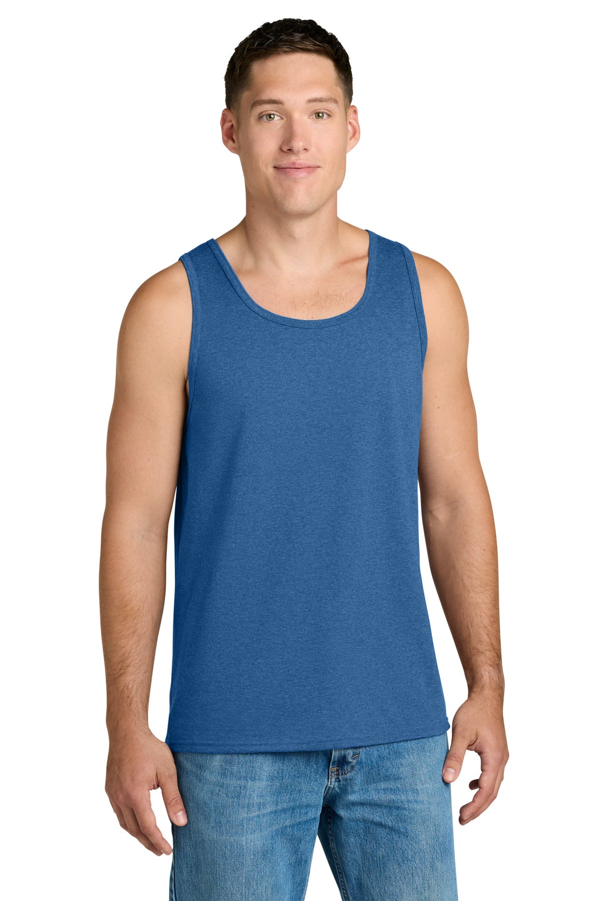 Jerzees Classics Unisex Cotton Tank - Retro Heather Royal
