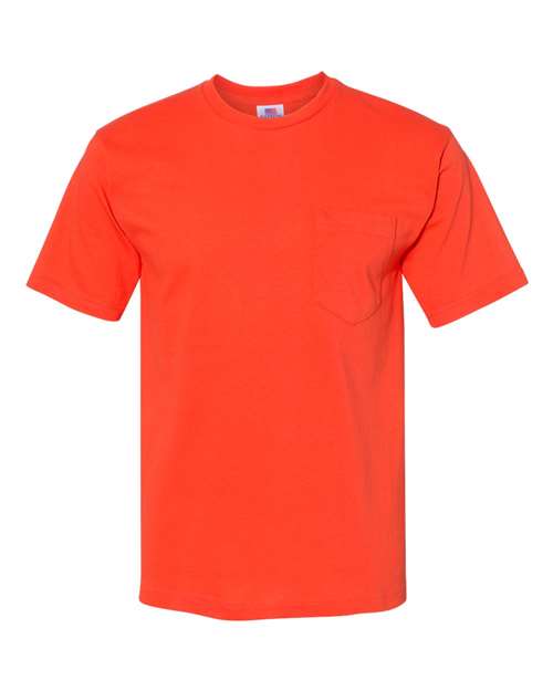Unisex USA-Made Midweight Pocket T-Shirt - Bright Orange