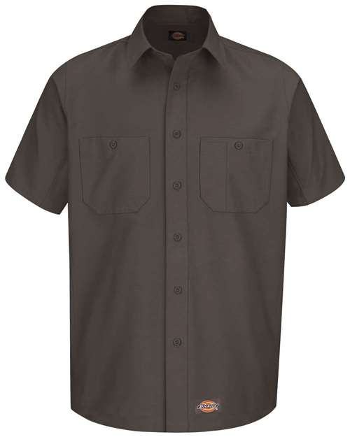 Men's Tall Short Sleeve Work Shirt - Charcoal