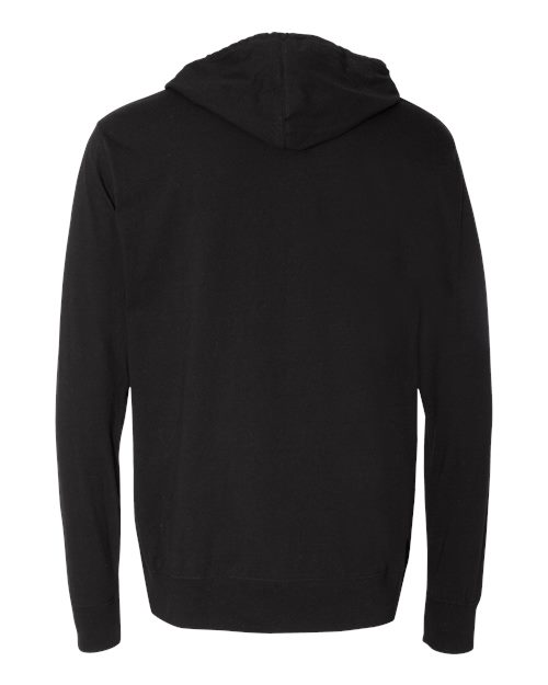 Unisex Lightweight Hooded Pullover T-Shirt - Black