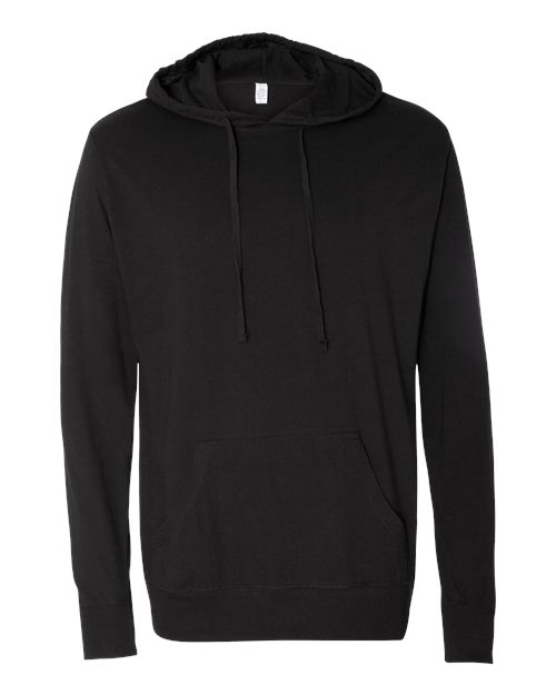 Unisex Lightweight Hooded Pullover T-Shirt - Black