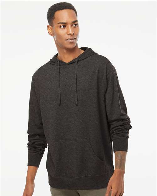 Unisex Lightweight Hooded Pullover T-Shirt - Charcoal Heather
