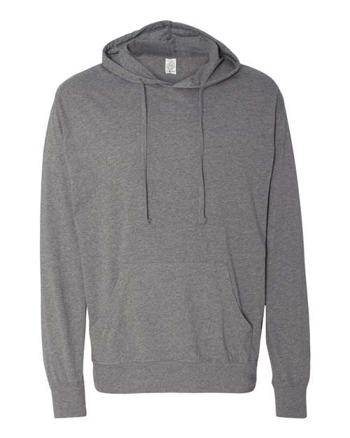 Unisex Lightweight Hooded Pullover T-Shirt - Gunmetal Heather