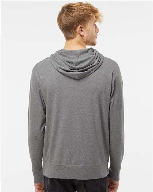 Unisex Lightweight Hooded Pullover T-Shirt - Gunmetal Heather